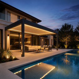 Pergola en aluminium thermolaqué RKOVE avec écran rétractable motorisé pour patio arrière - Product Image 2