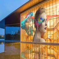 Écran d'affichage numérique LED 3D transparent et flexible P16 pour affichage numérique en extérieur, centre commercial, aéroport, publicité, magasin de détail