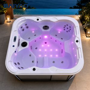 Spa <span class=keywords><strong>Jacuzzi</strong></span> extérieur en acrylique pour 4 personnes <span class=keywords><strong>avec</strong></span> jets de massage, fabrication OEM/ODM 2026 - Product Image 3