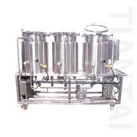 Équipement de brassage de bière professionnel en acier inoxydable de 100 L avec pompe et moteur, système de microbrasserie compact pour la production de bière artisanale