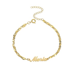 Pulsera de acero inoxidable con nombre grabado personalizado, regalo de metal, recuerdo dorado, pulsera unisex para adultos. - Product Image 2