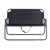 Chaise de jardin pliante en métal à double siège, légère et portable, pour l'extérieur, la chambre, le salon, l'école, la salle de sport