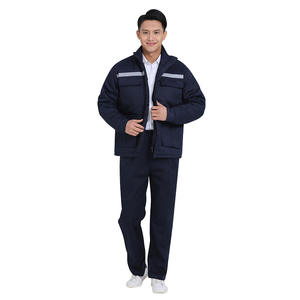 Gilet a Maniche Lunghe in Cotone con Strisce Riflettenti, Giacca da Lavoro Invernale Stile Uniforme - Product Image 3