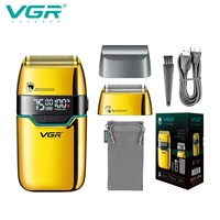 Rasoir à lames VGR V-350 pour hommes, rasoir pratique, tondeuse à cheveux numérique intelligente, machine à raser pour un nettoyage en profondeur