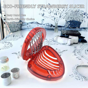 Coupe-<span class=keywords><strong>Fraise</strong></span> Manuel Écologique en PS, Gadget <span class=keywords><strong>de</strong></span> Cuisine Portable, Outil <span class=keywords><strong>de</strong></span> Découpe d'Œufs et <span class=keywords><strong>de</strong></span> Fruits avec Lames en Acier Inoxydable - Product Image 2
