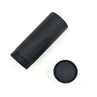 Tube en papier biodégradable imprimé numériquement, écologique, noir, pour emballage, matériaux recyclables, boîte cylindrique en papier pour le stockage