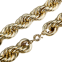 Nouveau Collier Chaîne Corde XXL Plaqué Or 14K 30mm – Bijoux Hip Hop Tendance