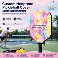 Housse de raquette de pickleball entièrement imprimée, rembourrée, avec surface entièrement imprimée et passepoil, pour utilisation sur terrain extérieur, fabrication sur mesure