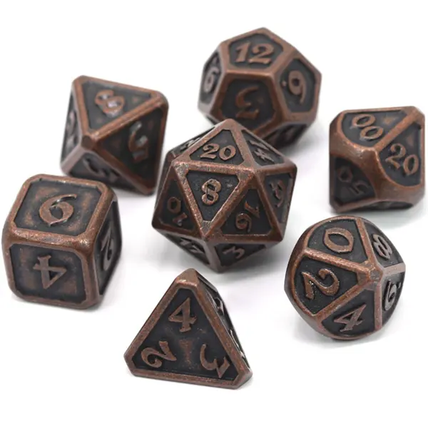 best price customized Dragon Dice Sets Copper Dragon Scale Metal Dice Set