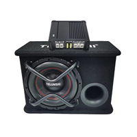 10 İnç Pasif Ahşap Subwoofer Kiti, Mono Amfi ve Tam Kablolama, DC 12V, Ağır Bas Yükseltme