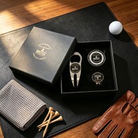 Prêt à expédier : Ensemble d'outils de réparation de divots de golf en alliage de zinc et plastique, personnalisable, de haute qualité, avec marqueur de balle à bord martelé
