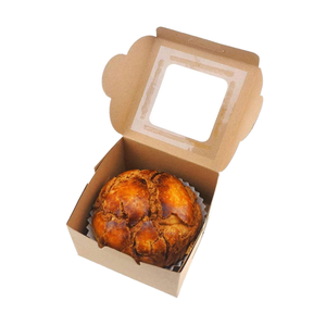 Boîtes à pâtisserie petites neuves en gros avec fenêtre pour snacks, cadeaux de fête, café, restaurant, plats à emporter - Papier kraft recyclé - Product Image 1