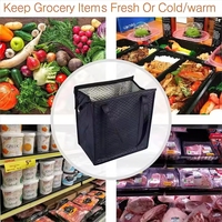 Sac isotherme portable avec fermeture éclair et doublure en aluminium durable pour le transport de repas promotionnels
