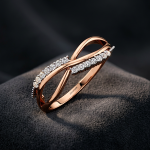 Luxury Infinity Twist Lab Grown Diamond <b>Ring</b> for Women 10K 14K 18K Gold 925 935 Silver <b>Rhodium</b> Plated Trendy <b>Ring</b> - Product Image 1