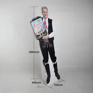 Aangepaste Reclame Film Papier Kartonnen Displays Pop Bewegwijzering Levensgrote Uitsparingen Standee Display Man