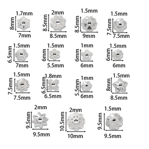 Silver Azurite Alloy Flower Spacer Beads <b>Small</b> DIY Jewelry Findings For Bracelet Necklace Making Accessories Wholesale - Product Image 3