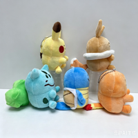 Gantungan Kunci Boneka Pikachu Pokemon Anime Lucu 4 Inci, Bahan Katun Lembut, Bordir, Mainan Boneka Isi Dakron, Kawaii, Kartun, Liontin Tas Sekolah/Ransel