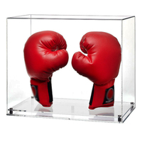 Vitrine verticale en acrylique pour gants de boxe double, pour gants autographiés, vitrine pour gants de boxe double avec base
