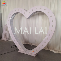 Arche en PVC en forme de cœur, blanche, éclairage LED 3D, accessoires de scène pour mariage, location de scène