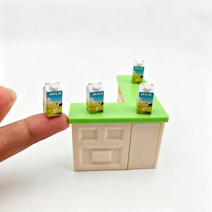 Mini carton de lait miniature 1:12, accessoires de jeu pour maison de poupée, décoration de scène DIY, mini modèle de jouet - Product Image 2
