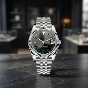 Montre de plongée sportive analogique Hercules avec logo, mouvement SEIKO NH35, cadran gris argenté Jubilee, verre saphir, acier inoxydable, étanche 50 bars - Product Image 3