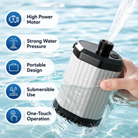 AeroMara Ensemble pompe à eau et douchette portable rechargeable pour extérieur, 6000 mAh, en ABS, pour camping, dortoir, plage, randonnée, voyage