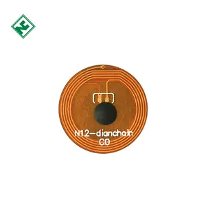 Autocollant flexible NFC d'incrustation FPC résistant aux hautes températures de Dia12mm étiquette RFID 13.56MHz