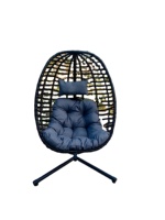Fauteuil suspendu moderne en rotin pliable - Chaise de salon individuelle pour balcon, jardin, terrasse et salle de sport