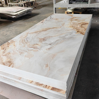 Panneaux muraux faciles à installer, imperméables, en PVC, imitation pierre et marbre UV, panneau mural décoratif pour l'intérieur, panneau de fond pour la maison