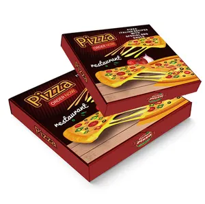 Hộp Đựng Đồ Mang Đi Di Động Logo Theo Yêu Cầu Hộp Giấy Giao Bánh Pizza Bao Bì Thức Ăn Nhanh