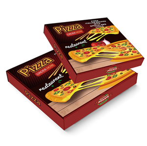 customized logo portable take out box delivery paper pizza box fast food packaging