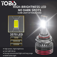 Ampoules de phares LED YOBIS 9900000Max M8 PRO haute puissance 12000LM 120W super lumineuses 12V pour voiture H1 H7 H4 H11 H13 9005 9006 9012