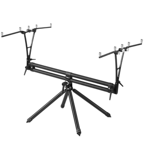 Soporte para Cañas de Pescar Totalmente Metálico, Telescópico y Plegable, con <span class=keywords><strong>4</strong></span> Soportes para Cañas, Altura Ajustable de 160 cm, 270 °   Soporte para Cañas de Pescar de Carpa con Ángulo Amplio de 155 Grados - Product Image 1