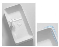 Prix avantage salle de bain toilette lavabo évier comptoir carré lavabo pour hôtel utilisant navire évier moderne en céramique 5 ans