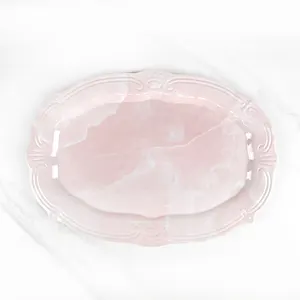 Home Plastic Pink Palace Design Modern Elegant Luxury Marble Texture Melamine Large Plate Platter