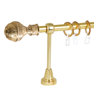Set di Aste per <span class=keywords><strong>Tende</strong></span> Economiche in Ottone Decorativo, Tubo Rotondo in Ferro con Asta Girevole e Accessori, Set Doppio per <span class=keywords><strong>Tende</strong></span> - Product Image 6