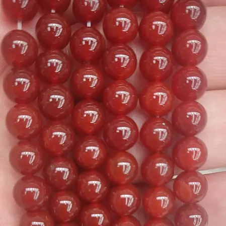 Karneol Stein perlen 2024 Großhandel Glatte polnische natürliche rote Achat runde lose Perlen für die Schmuck herstellung