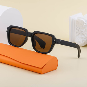 Lunettes de soleil unisexes tendance, protection UV400, verres en PC, monture noire, style mode, TL-8782 - Product Image 1