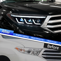 Ensemble de phares LED KGKB pour Toyota Highlander XU40 2012-2014, mise à niveau DRL, projecteur à trois lentilles, clignotant, Plug & Play