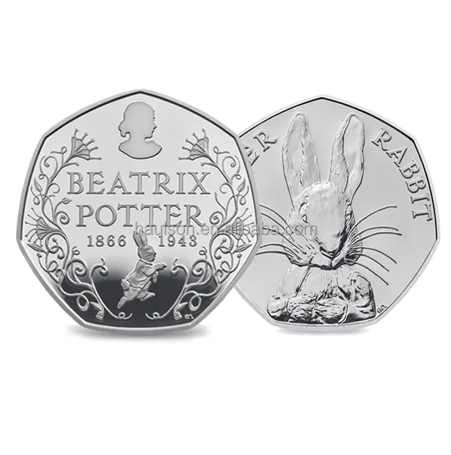 Beatrix พอตเตอร์เหรียญ50P ชุดสะสมเหรียญคอลเลกชันมูลค่าโรงงานระดับมืออาชีพจากสหราชอาณาจักร