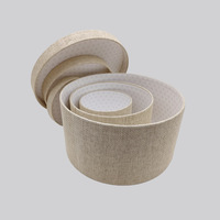 Boîte d'emballage ronde beige 3-en-1 AM-GPA77 Ammy pour mariage, boîte vide, boîte cadeau pour ranger des articles cylindriques