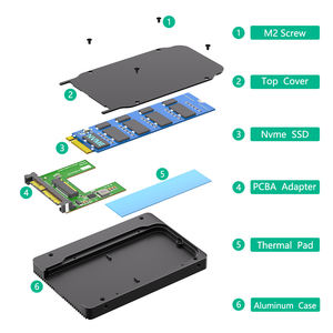 محول TISHRIC M.<span class=keywords><strong>2</strong></span> SSD من NVMe SSD إلى U.<span class=keywords><strong>2</strong></span> SFF-8639 5.0، علبة تحويل <span class=keywords><strong>2</strong></span>.5 بوصة لتحويل NVMe SSD إلى صندوق U.<span class=keywords><strong>2</strong></span> مع وسادة حرارية - Product Image 4