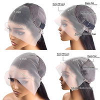 Perruque frontale HD sans colle en cheveux humains bruts vietnamiens, densité 200, marron, pour femmes noires, perruque bouclée avec dentelle frontale