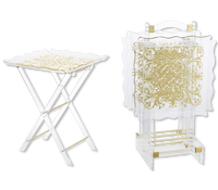 Ensemble de table à café et à thé pliable en acrylique, écologique, durable, design arabe moderne, meubles de salon, table en acrylique