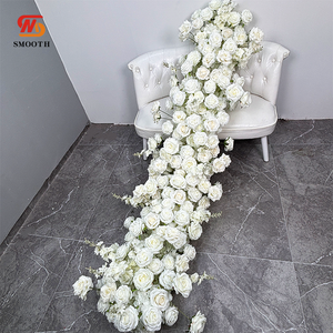 LEDA Event - Camino de Mesa de Rosas Blancas para Bodas, Estilo Simple, Hilera Larga de Flores para Fiestas de Cumpleaños - Product Image 2