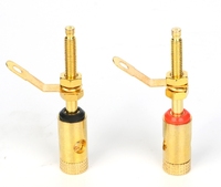 Tige de cuivre Audio plaqué or allongé grand amplificateur de courant borne de haut-parleur 4mm prise banane
