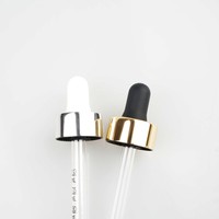 Bouchons compte-gouttes en plastique aluminium or et argent 20/400 avec compte-gouttes pipette pour bouteilles en verre ambré