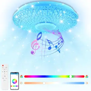 Thông minh trần ánh sáng lịch thi đấu 36 Wát app điều khiển từ xa màu sắc thay đổi đèn trần với Bluetooth Loa tuôn ra gắn kết chiếu sáng LED