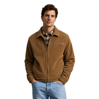 Chaqueta de pana para hombre XUFEI OEM con logotipo personalizado, de alta calidad, estilo vintage, 100% algodón, con cremallera, diseño de diseñador.