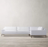 Nouveau luxe bois lin velours tissu sectionnel ensemble salon canapé meubles d'intérieur